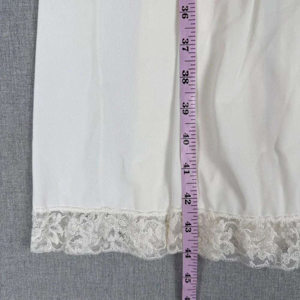 Vanity Fair Vintage White Lace Trim Nightgown Slip Dress Size 32 Ethereal